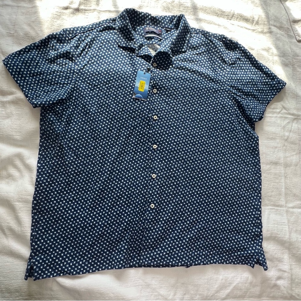 Cremieux Santorini Collection Men's Blue Patterned Button Up Shirt